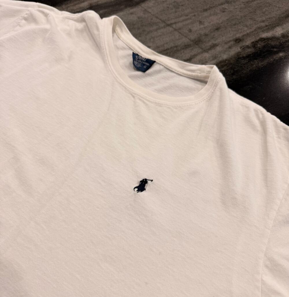 Polo Ralph Lauren Pony T Shirt XL White Crew Neck Cotton Embroidered Logo Tee